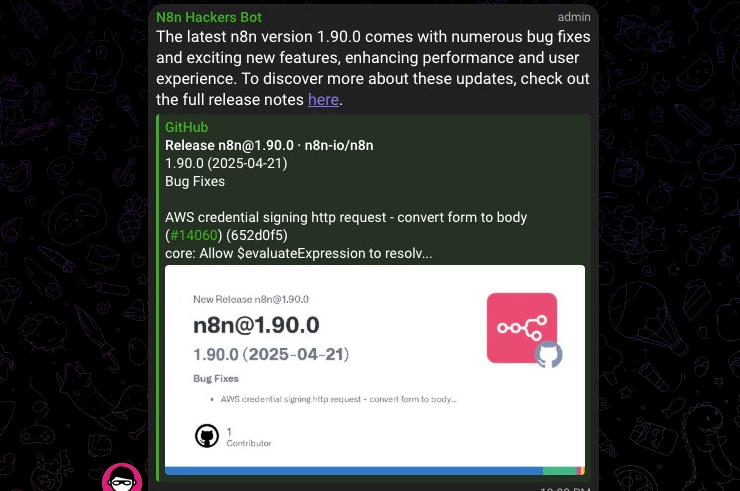 Soyez informé des dernières mises à jour de n8n.